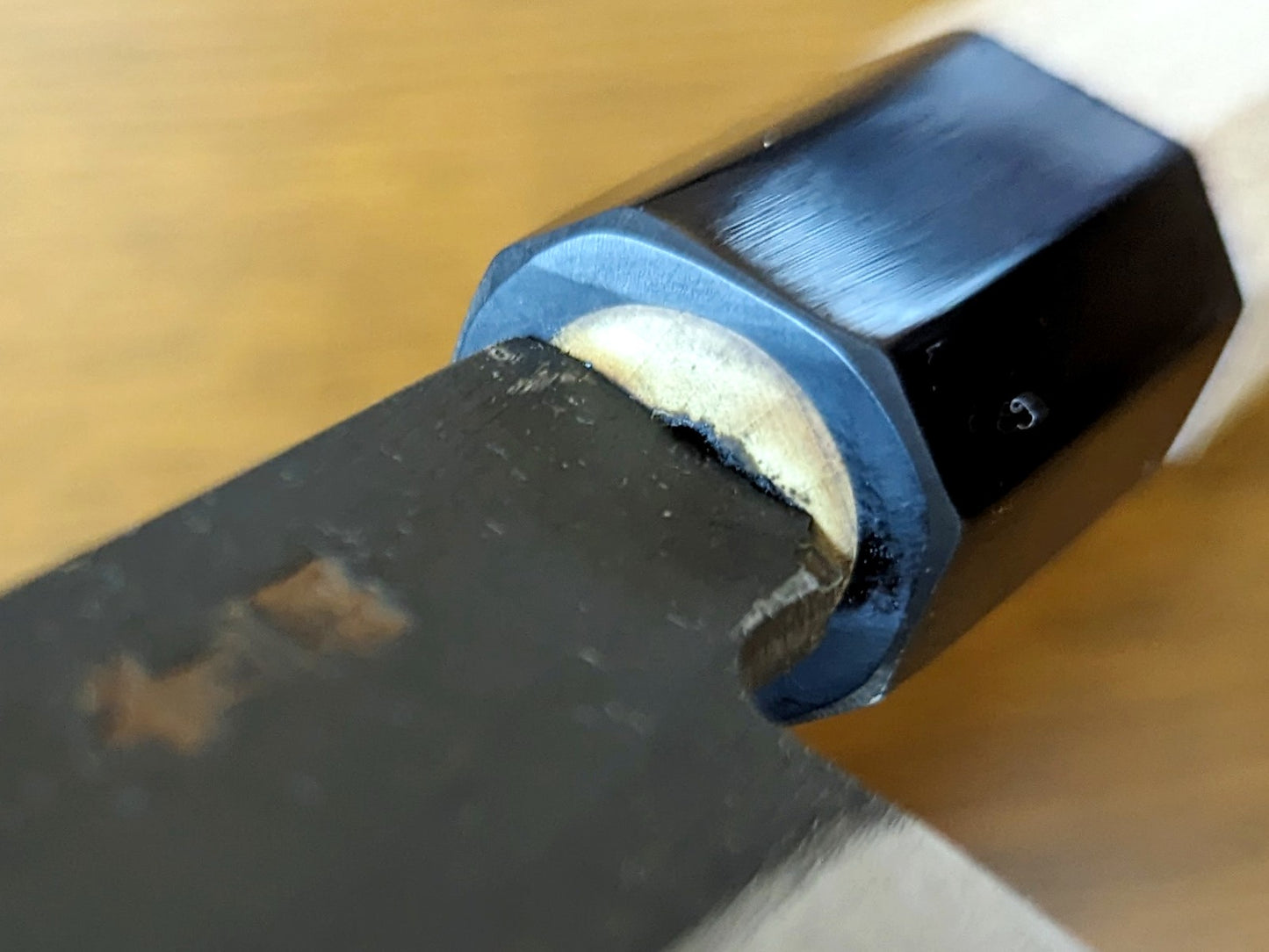 Enami Hamono Blue Steel #2 Kurouchi Santoku 160mm Magnolia Handle