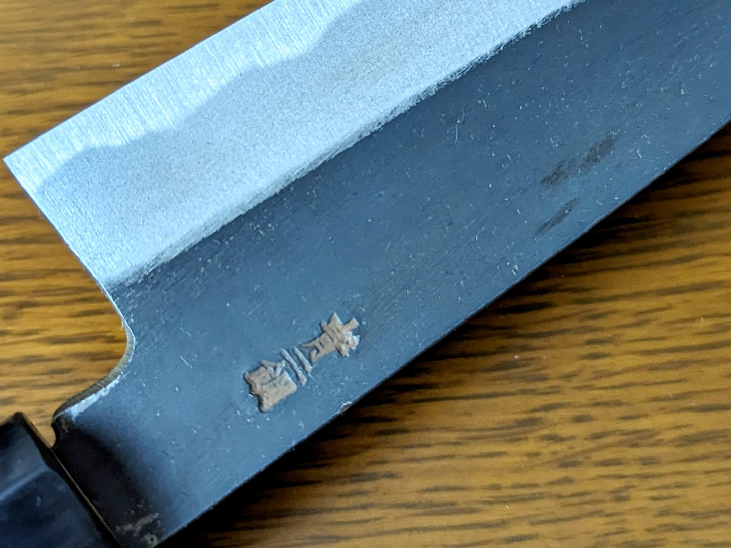 Enami Hamono Blue Steel #2 Kurouchi Santoku 160mm Magnolia Handle