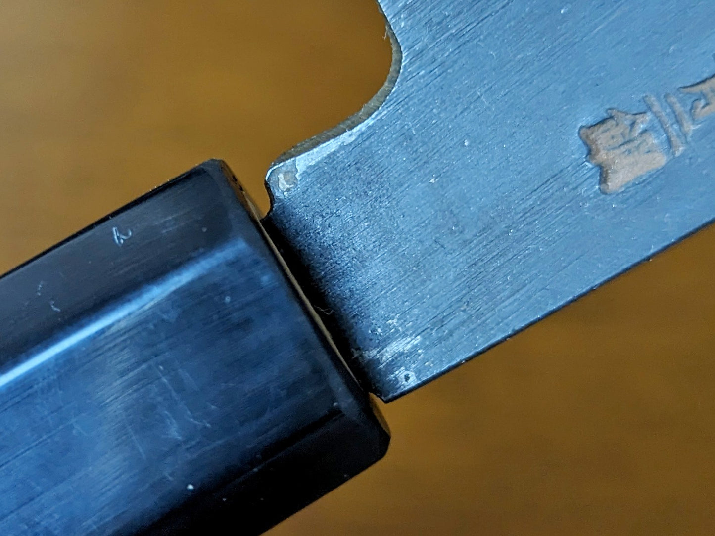 Enami Hamono Blue Steel #2 Kurouchi Santoku 160mm Magnolia Handle