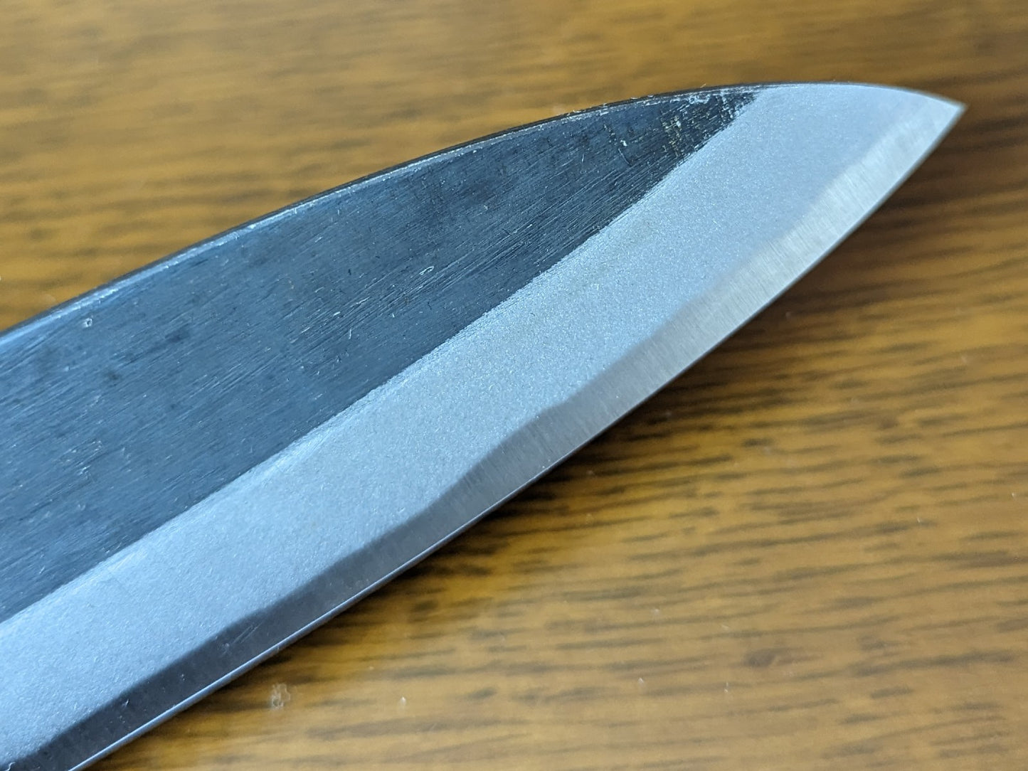 Enami Hamono Blue Steel #2 Kurouchi Santoku 160mm Magnolia Handle