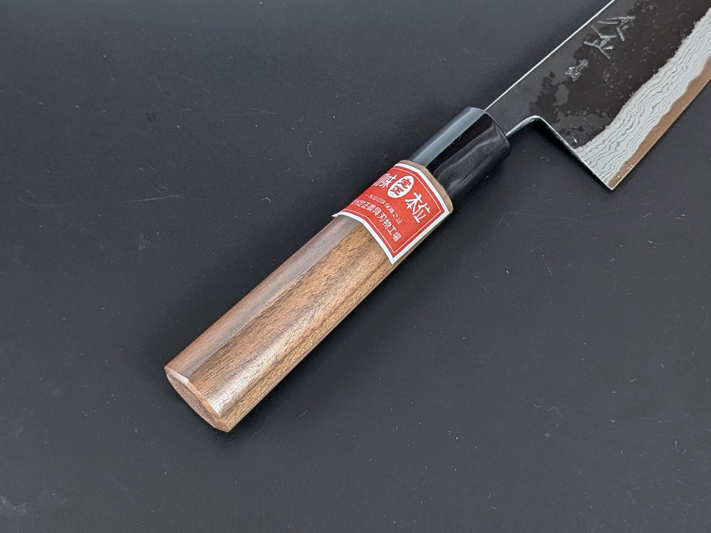 Sadamasa Damascus Aogami #2 Kurouchi Kiritsuke Santoku 165mm