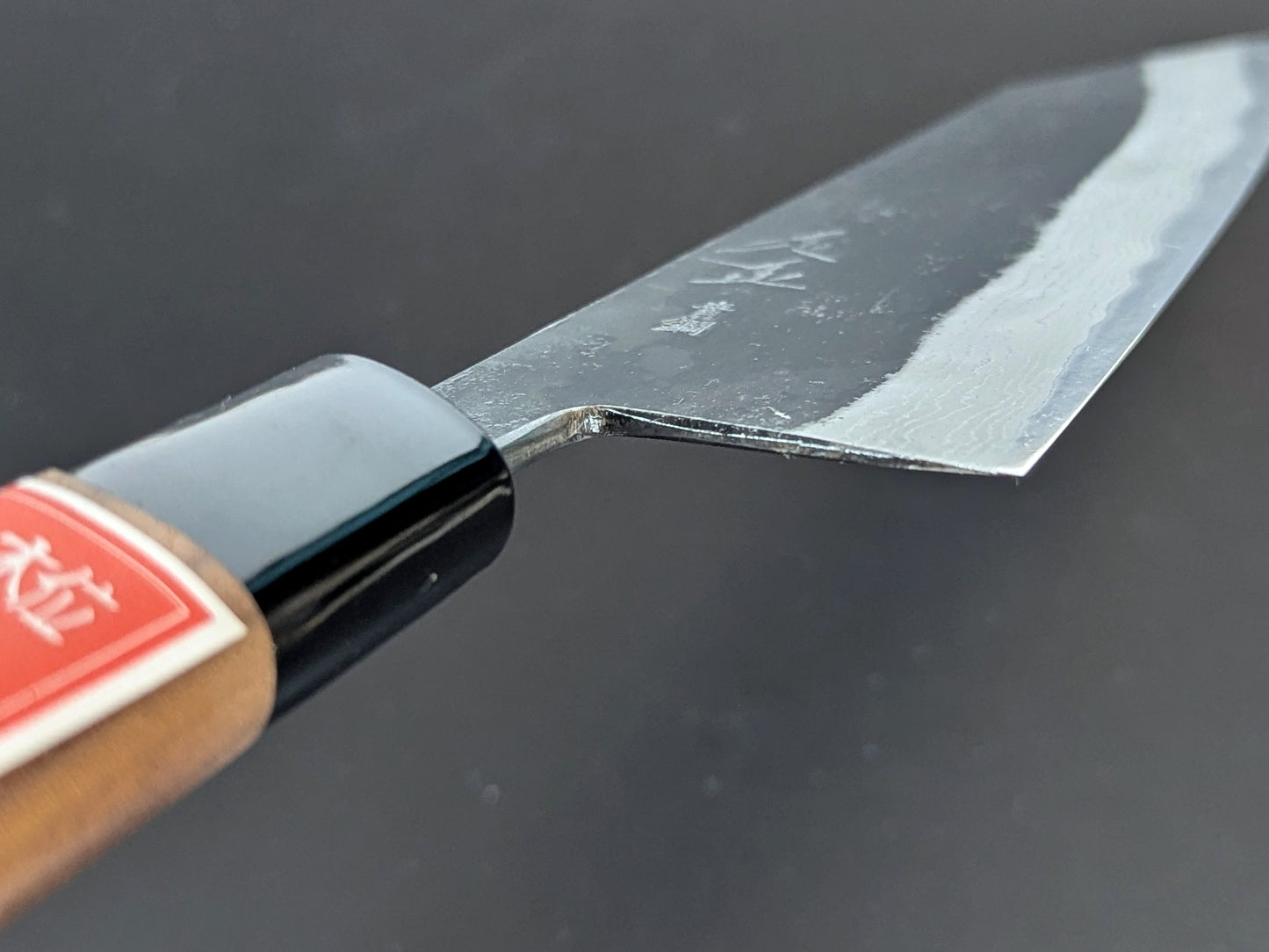 Sadamasa Damascus Aogami #2 Kurouchi Kiritsuke Santoku 165mm