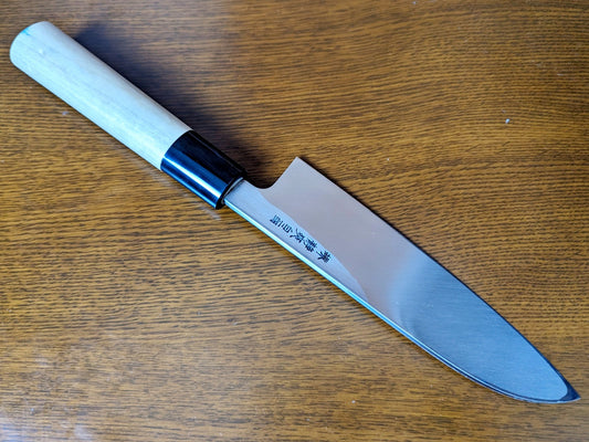 Enami Uchihamono weißer Stahl #2 Kataba Santoku 180 mm Magnoliengriff