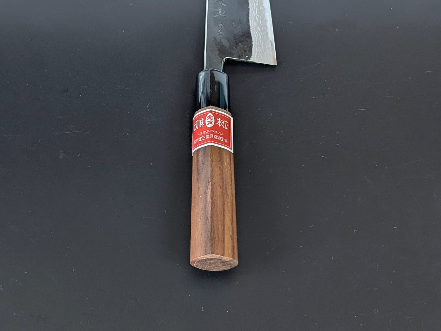 Sadamasa Damascus Aogami #2 Kurouchi Kiritsuke Santoku 165mm