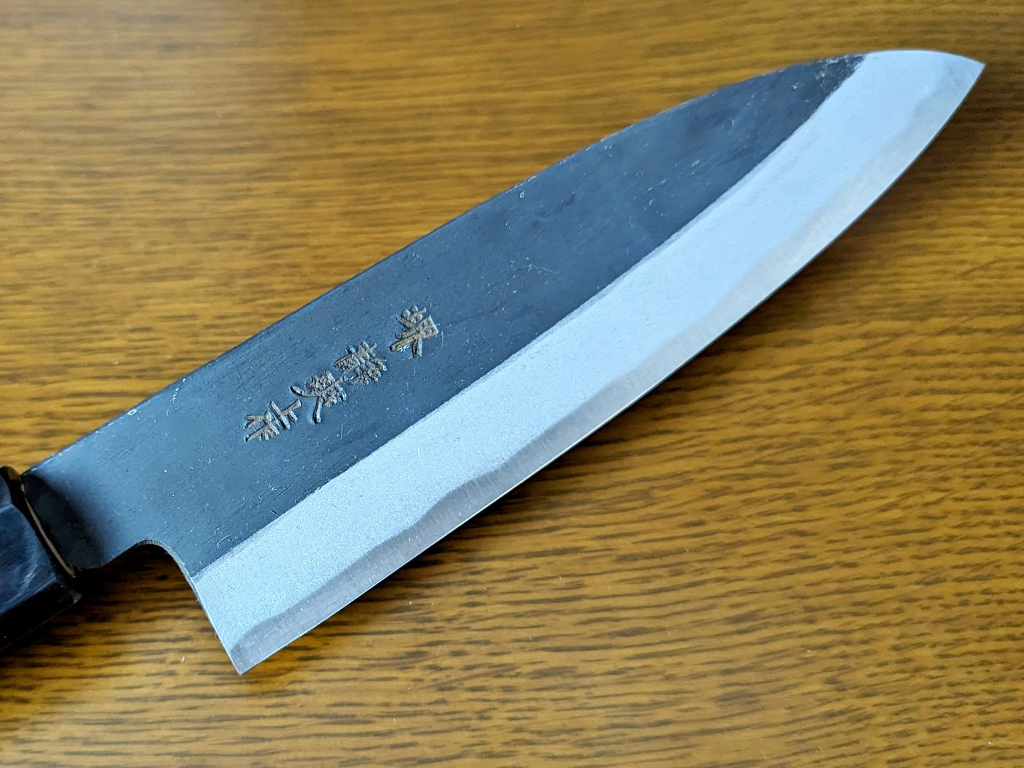 Enami Hamono Blue Steel #2 Kurouchi Santoku 160mm Magnolia Handle