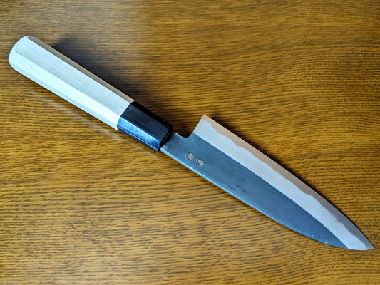 Enami Hamono Blue Steel #2 Kurouchi Santoku 150 mm Magnoliengriff