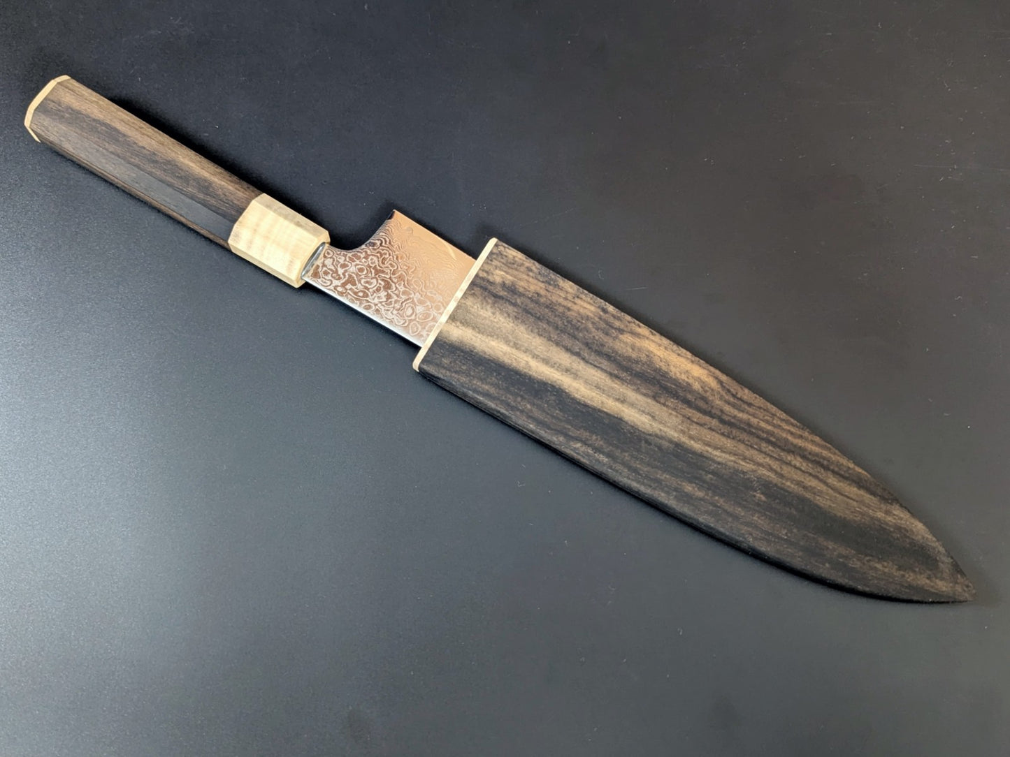 Yoshihiro ZA18 Damascus Santoku 180mm Premium Wood Sheath