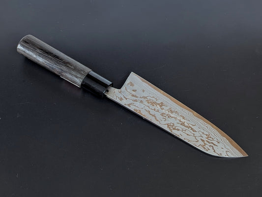 Sadamasa Damascus Aogami #2 Migaki Santoku 165mm