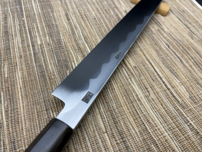 Goh Umanosuke Yoshihiro Acero azul #1 Patrón de onda Yanagi Kiritsuke 270 mm (10,6 pulgadas)