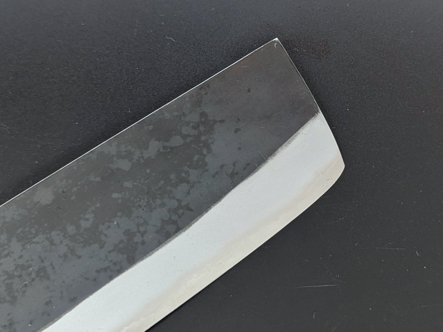 Sadamasa Stainless Clad Aogami #2 Kurouchi Nakiri 165mm