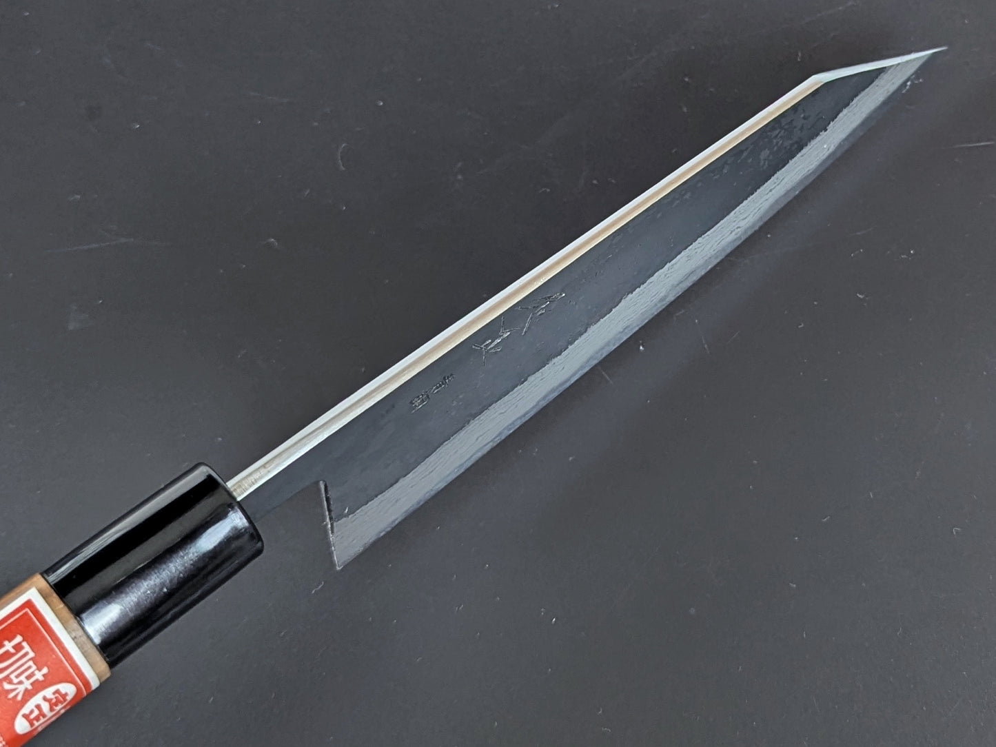 Sadamasa Damascus Aogami #2 Kurouchi Kiritsuke Santoku 165mm