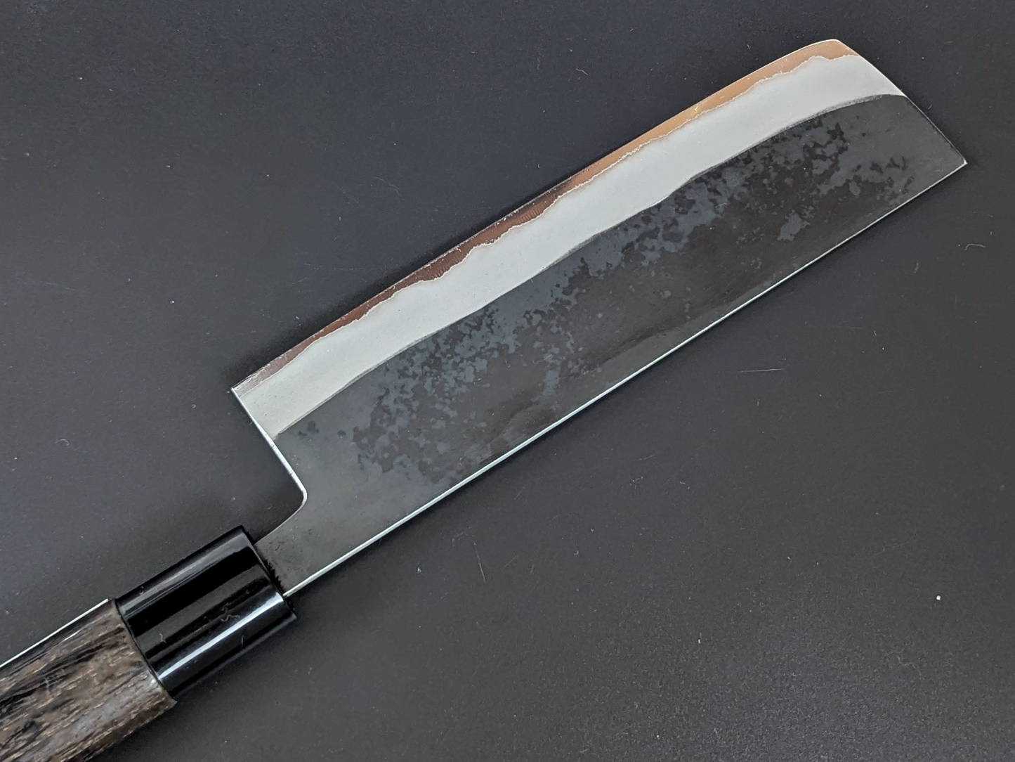 Sadamasa Stainless Clad Aogami #2 Kurouchi Nakiri 165mm
