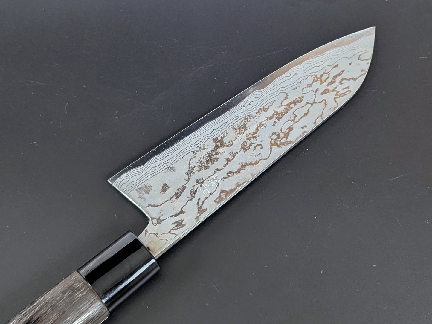Sadamasa Damasco Aogami #2 Migaki Santoku 165mm