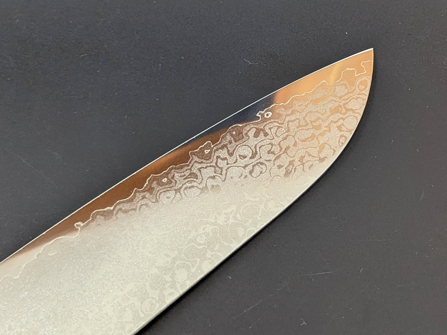 Yoshihiro VG10 Migaki Damascus Santoku 165mm Black Plywood Handle