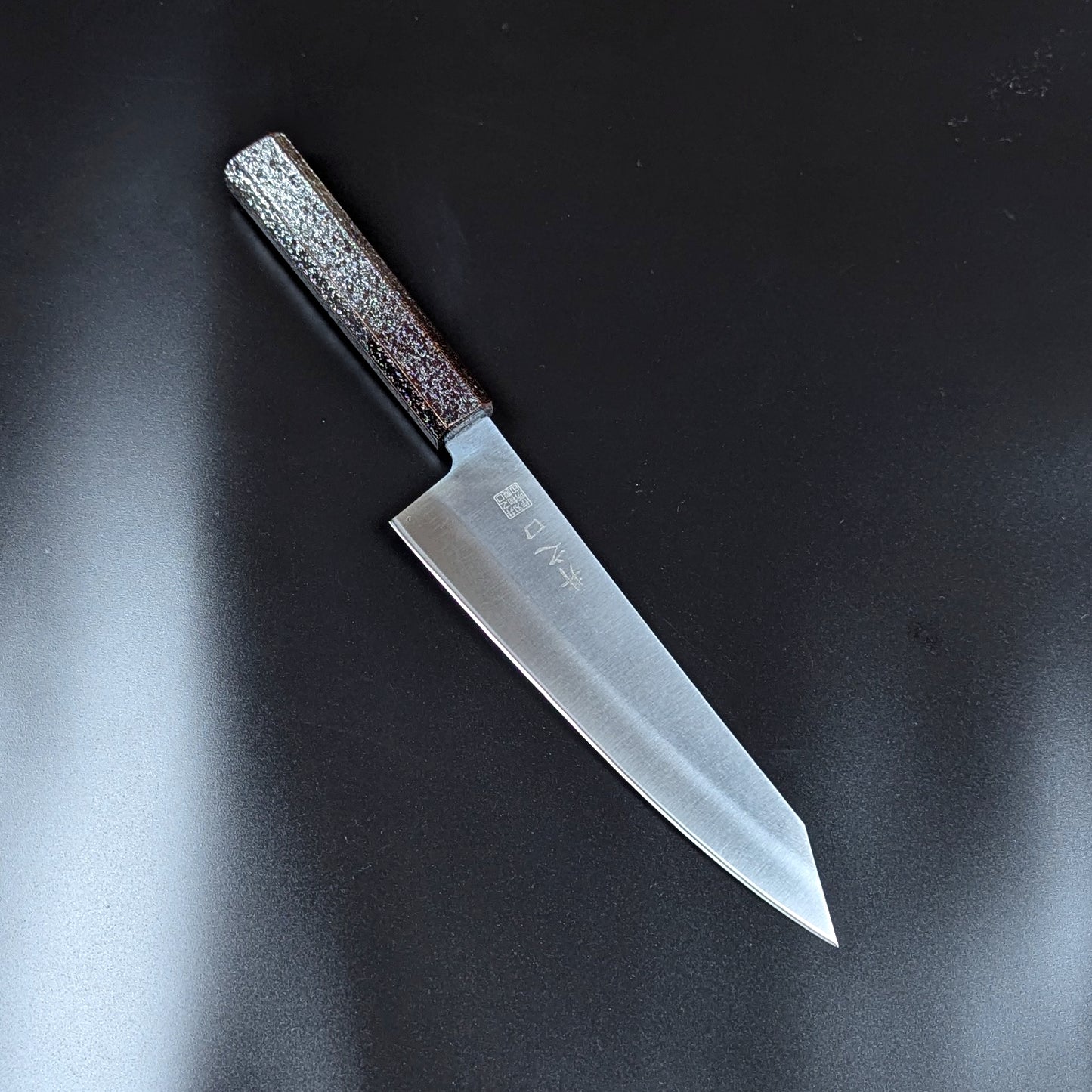 Inoguchi Ginsan Kurosome Kiritsuke Santoku 210mm Black-Lacquered Oak Handle