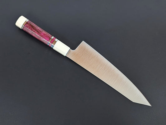 Inoguchi AUS8 Kiritsuke Santoku 210mm Wine Red Handle