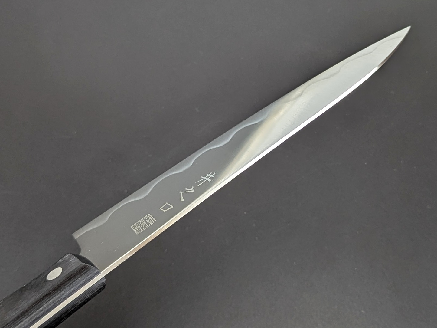 Inoguchi Ginsan Wave Gyuto Black Plywood Handle