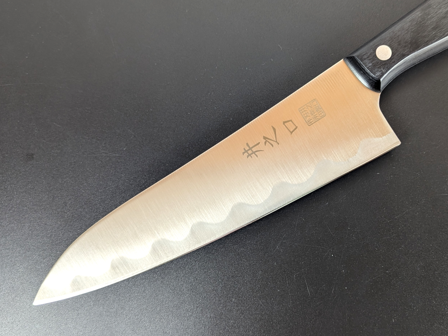 Inoguchi Ginsan Wave Gyuto Black Plywood Handle
