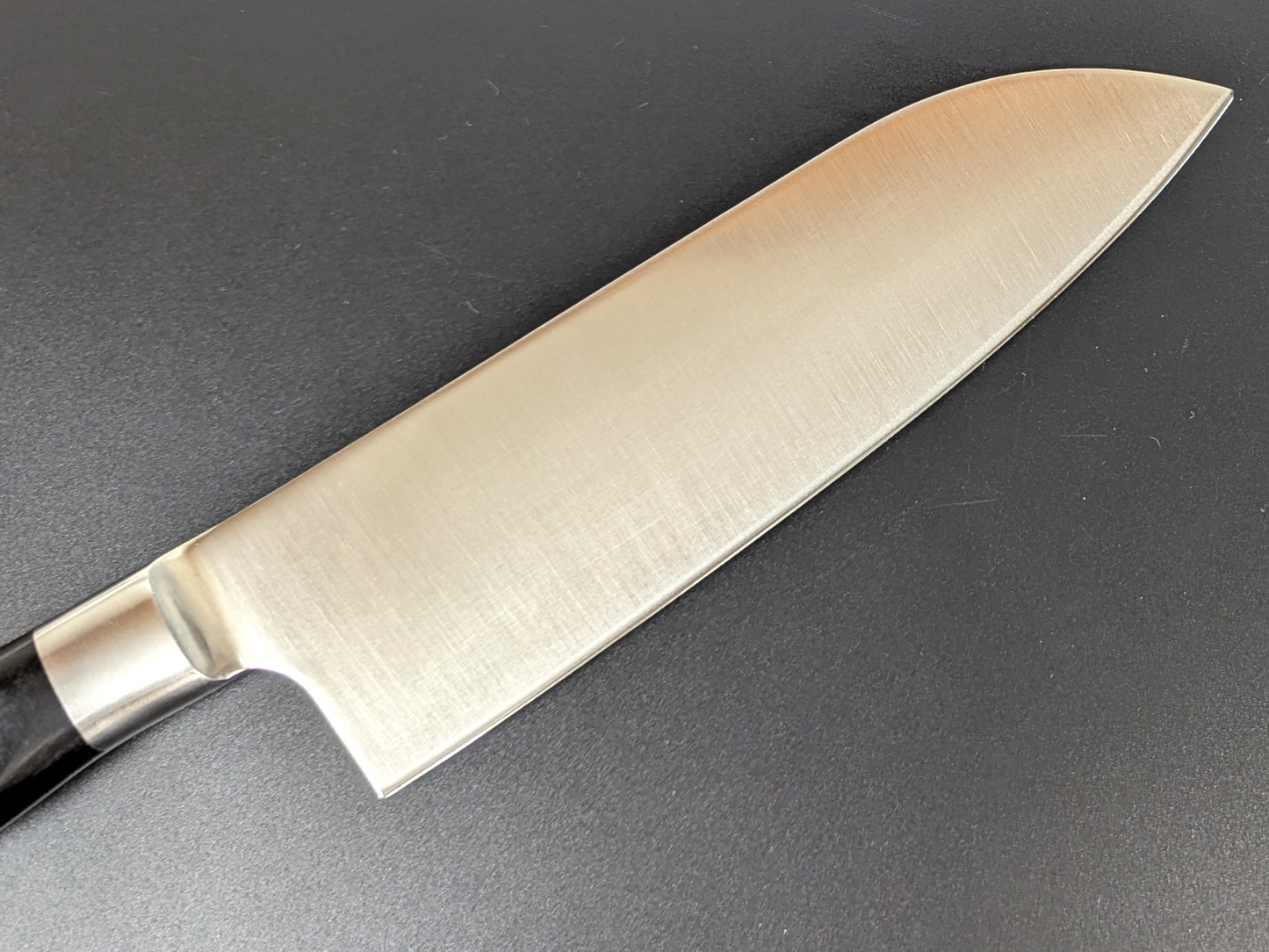 Inoguchi Ginsan Santoku Bolster Black Plywood Handle Laser Engraving