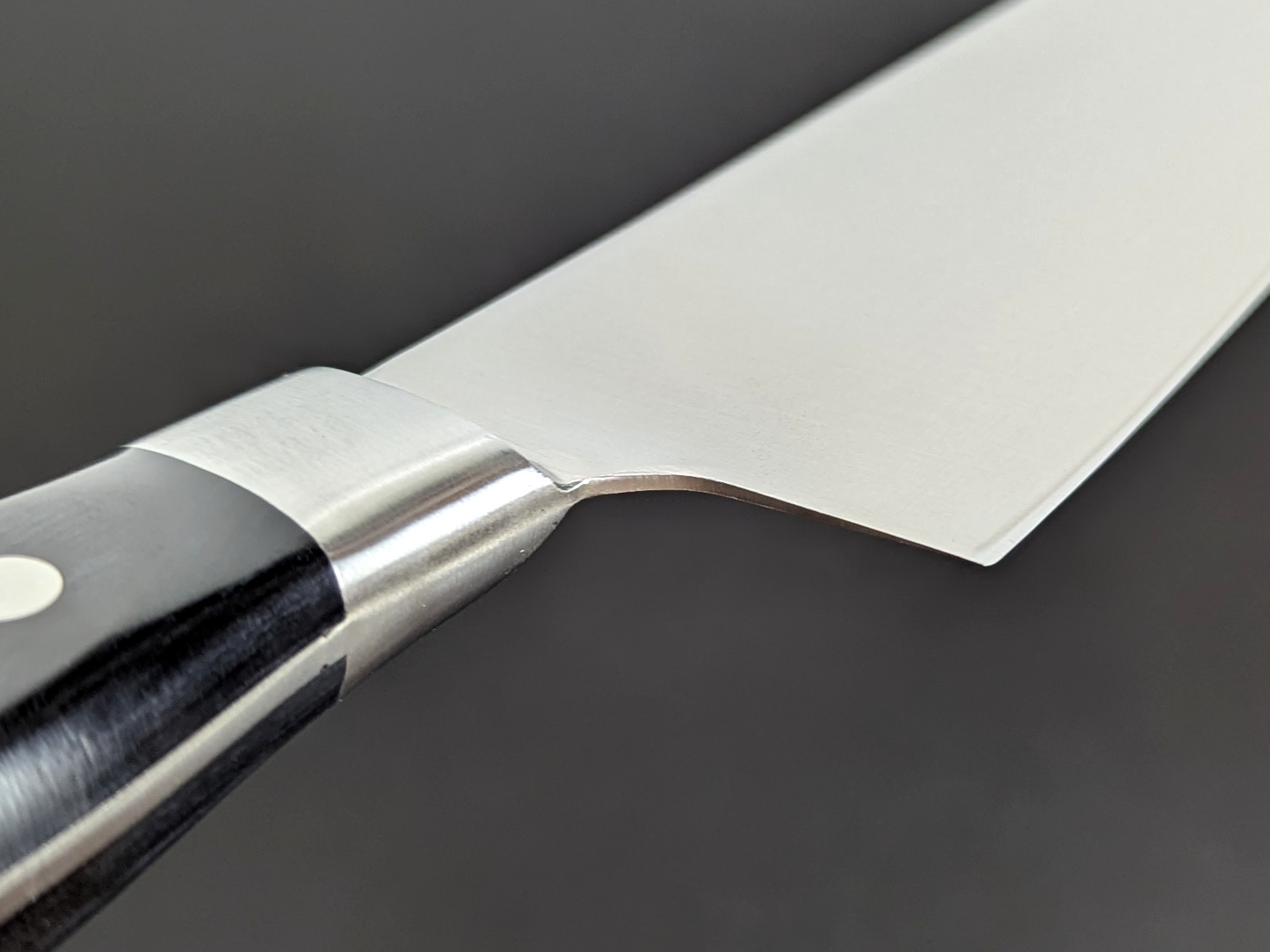 Inoguchi Ginsan Santoku Bolster Black Plywood Handle Laser Engraving