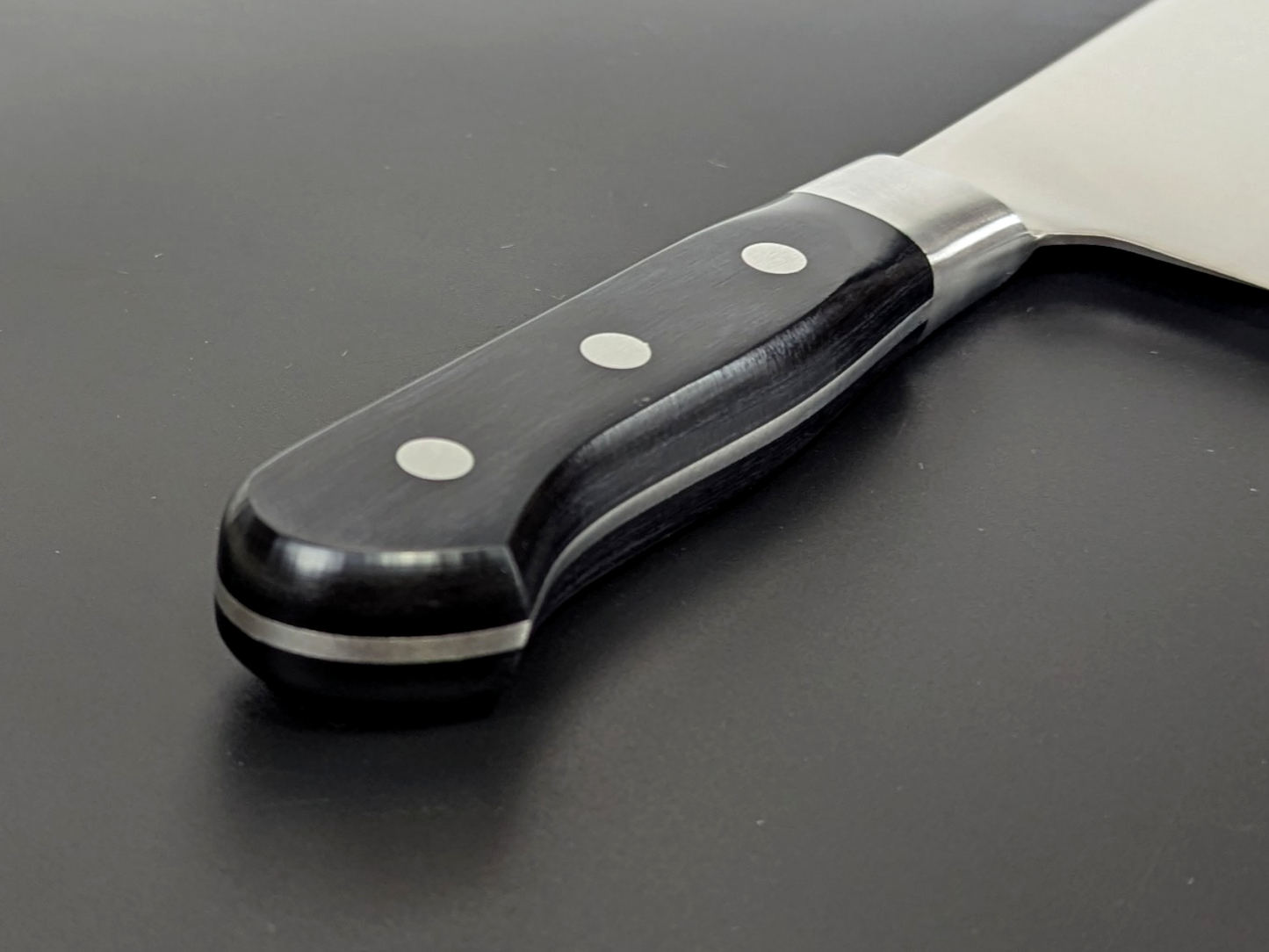 Inoguchi Ginsan Santoku Bolster Black Plywood Handle Laser Engraving