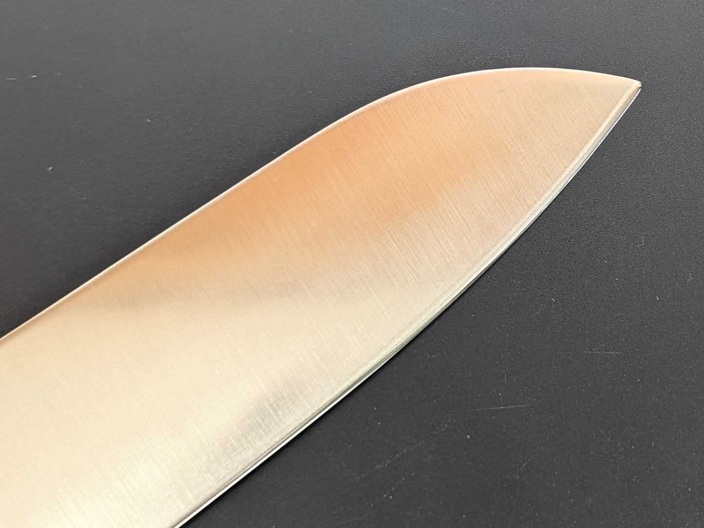 Inoguchi Ginsan Santoku Bolster Black Plywood Handle Color Engraving