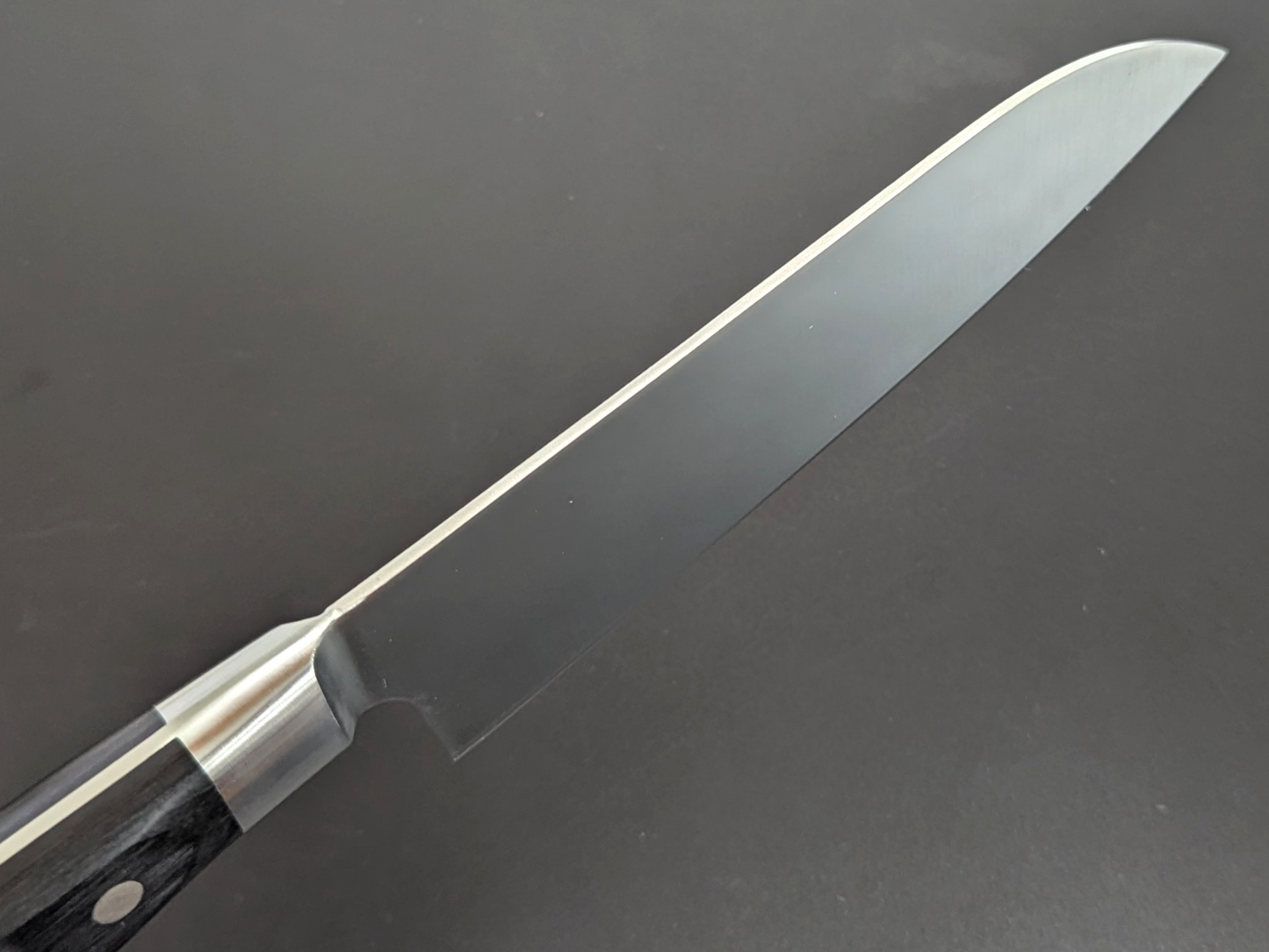 Inoguchi Ginsan Santoku Bolster Black Plywood Handle Color Engraving