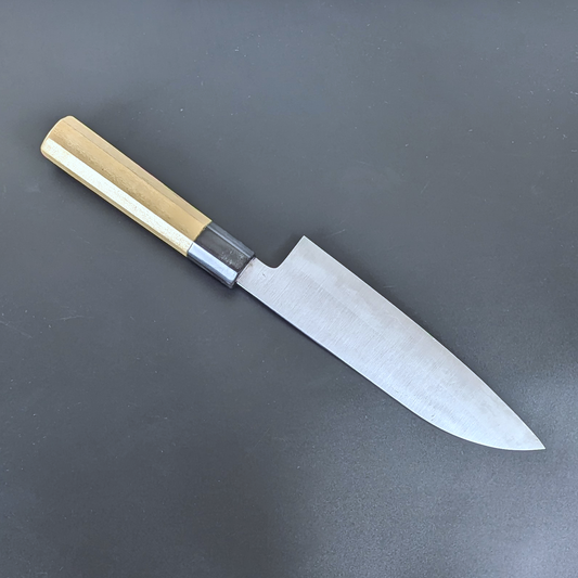Yamamoto Sukenaga Tamahagane Hamon Santoku 185mm Magnolia Handle