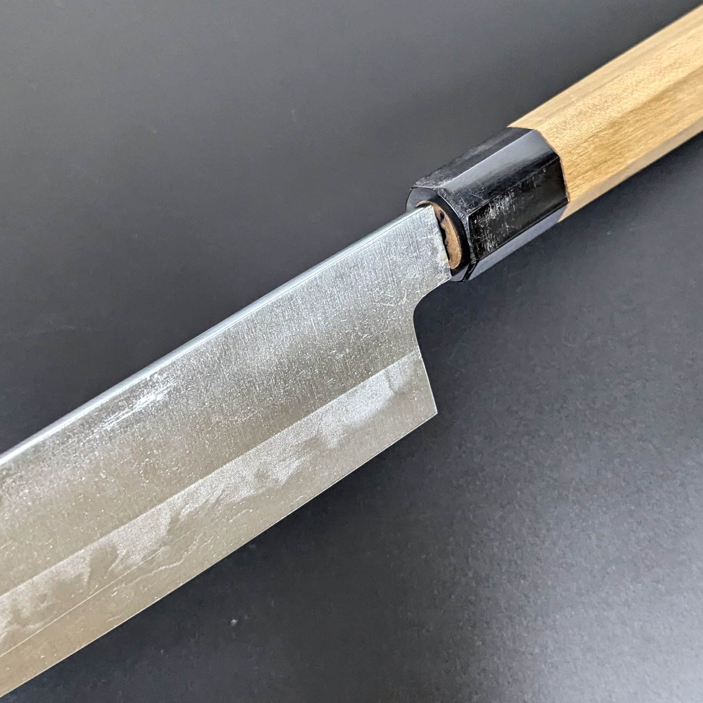 Yamamoto Sukenaga Tamahagane Hamon Santoku 185mm Magnolia Handle