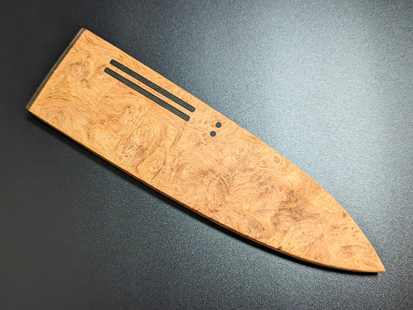 Yoshihiro AUS10 Tsuchime Damascus Santoku 180mm Narra Handle & Sheath