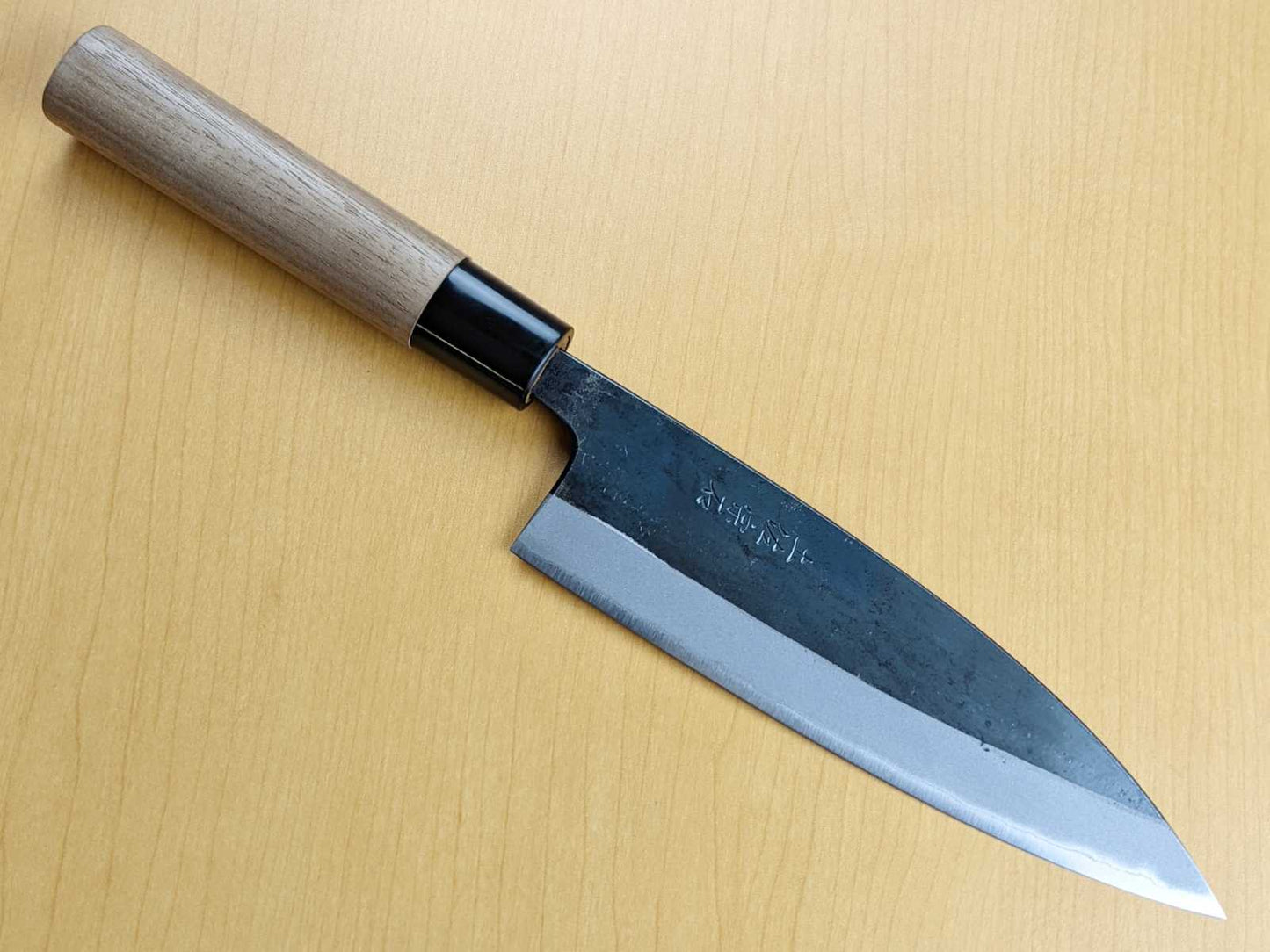 Muneishi Blue Steel#2 Kurouchi Japanisches Santoku 165 mm (6,5 Zoll)
