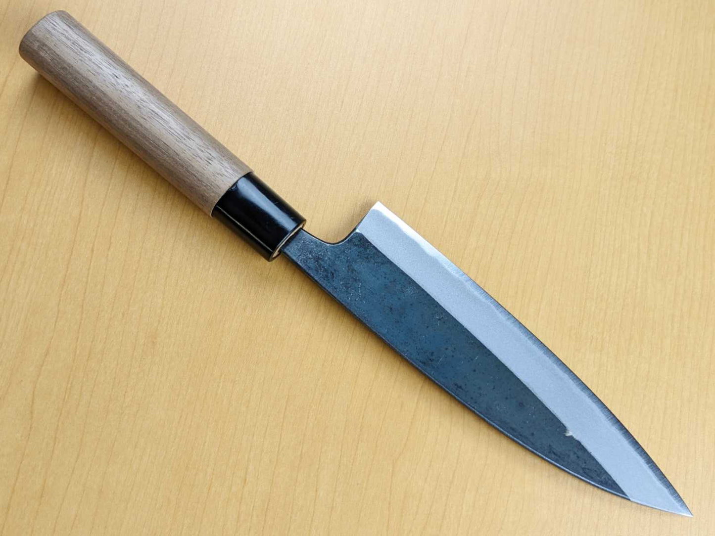 Muneishi Blue Steel#2 Kurouchi Japanisches Santoku 165 mm (6,5 Zoll)