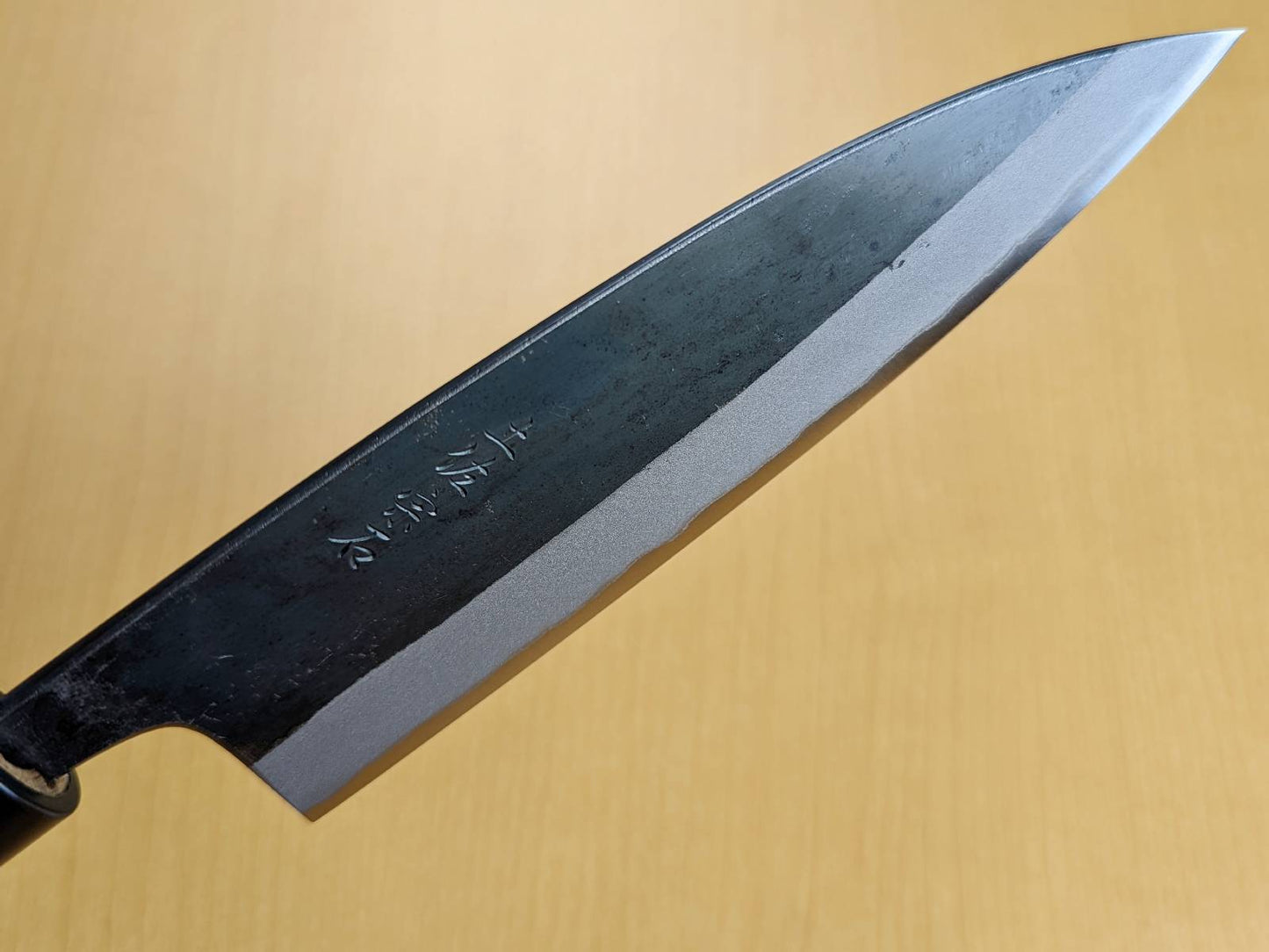 Muneishi Blue Steel#2 Kurouchi Japanisches Santoku 165 mm (6,5 Zoll)