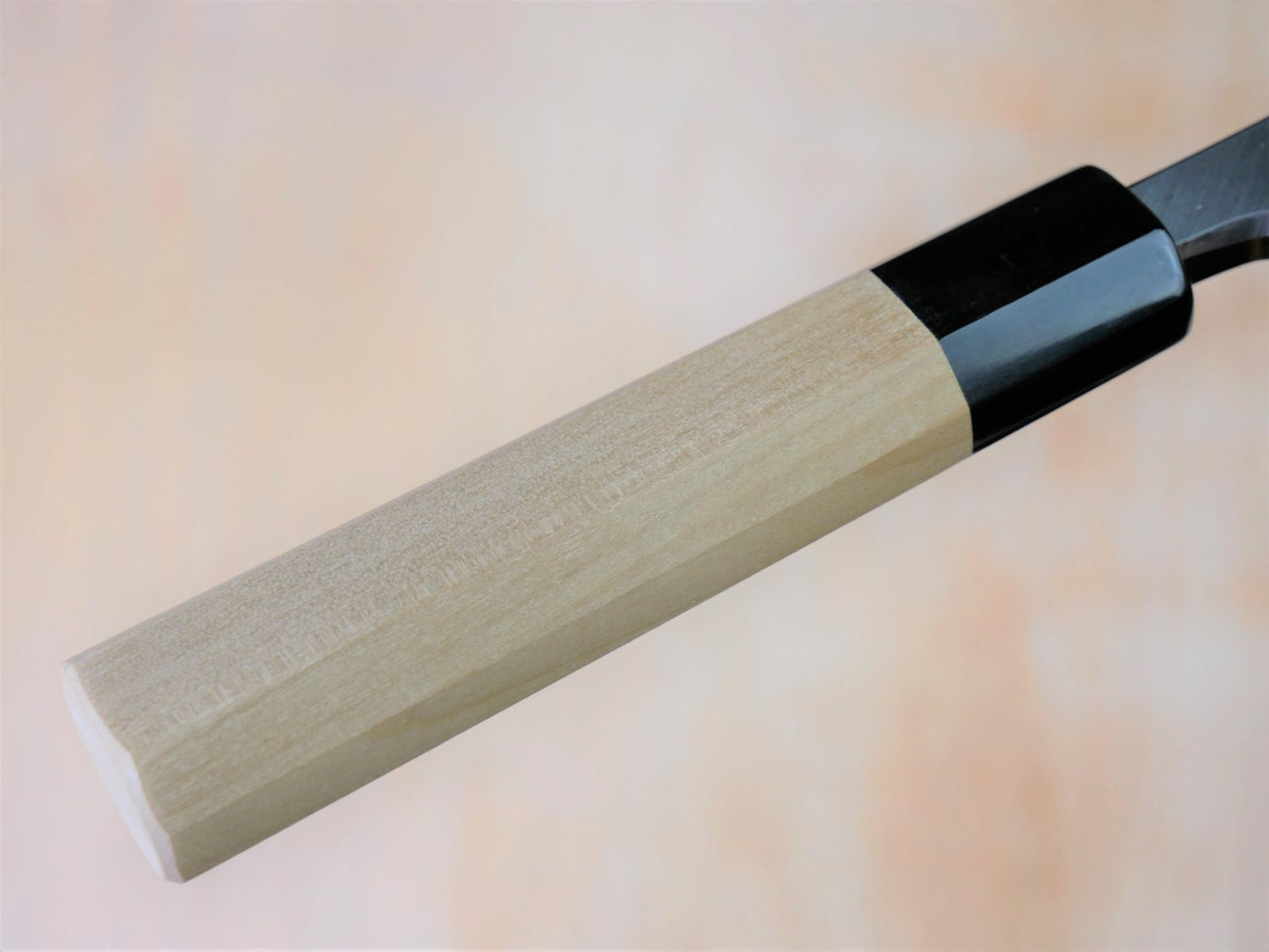 Japanese style wooden handle of 180mm Shirogami Deba made by Yamawaki Hamono
