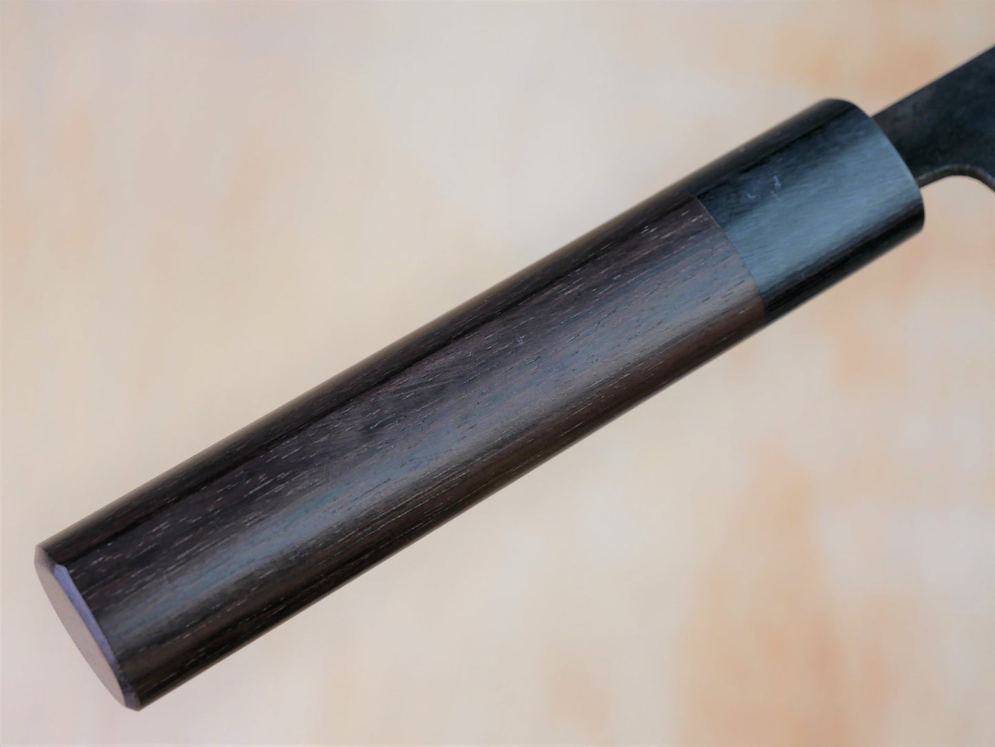 Japanese style wooden handle of 180mm Aogami No.2 Kurouchi Gyuto made by Yasuaki Taira