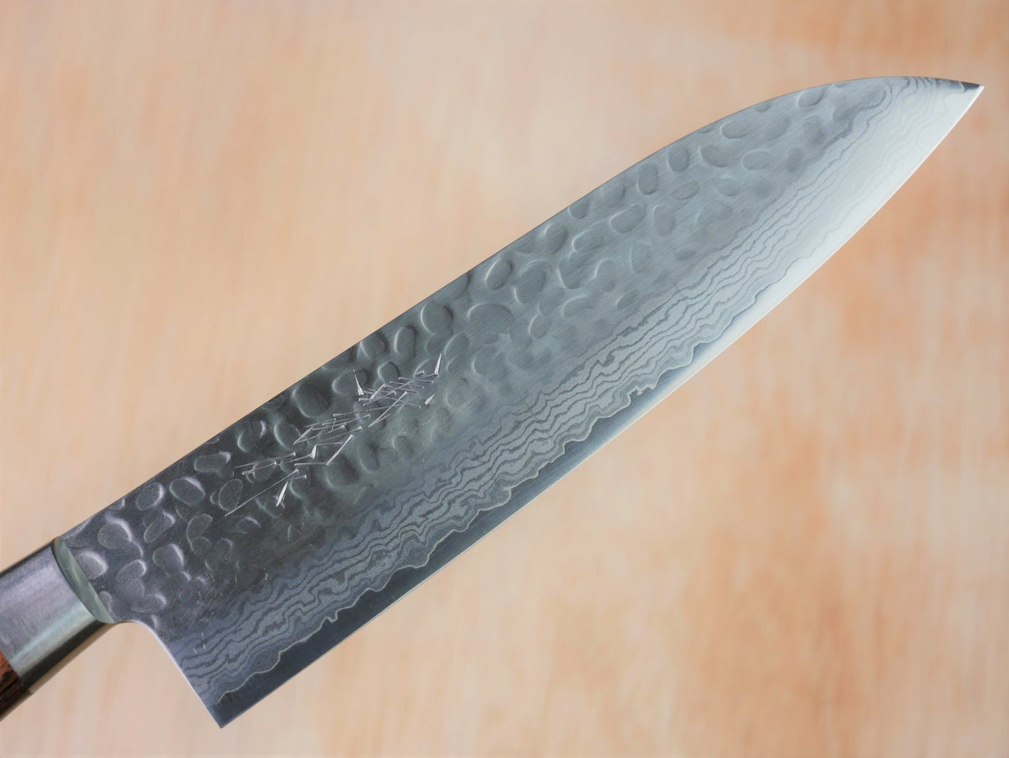 Blade of 180 mm VG10 hammered Gyuto made by Yamawaki Hamono