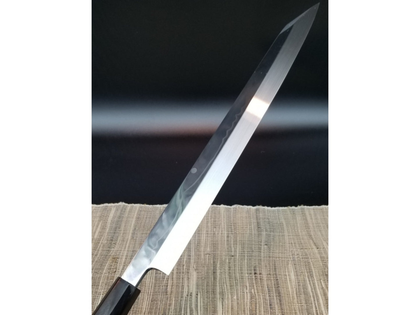 Goh Umanosuke Yoshihiro Shirogami #2 Mizu Honyaki Mt.Fuji & Moon Yanagi Kiritsuke Japanese Yew Handle