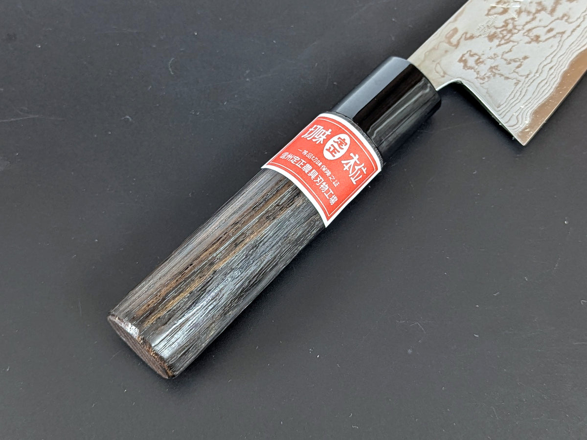 Sadamasa Damascus Aogami #2 Migaki Santoku 165mm