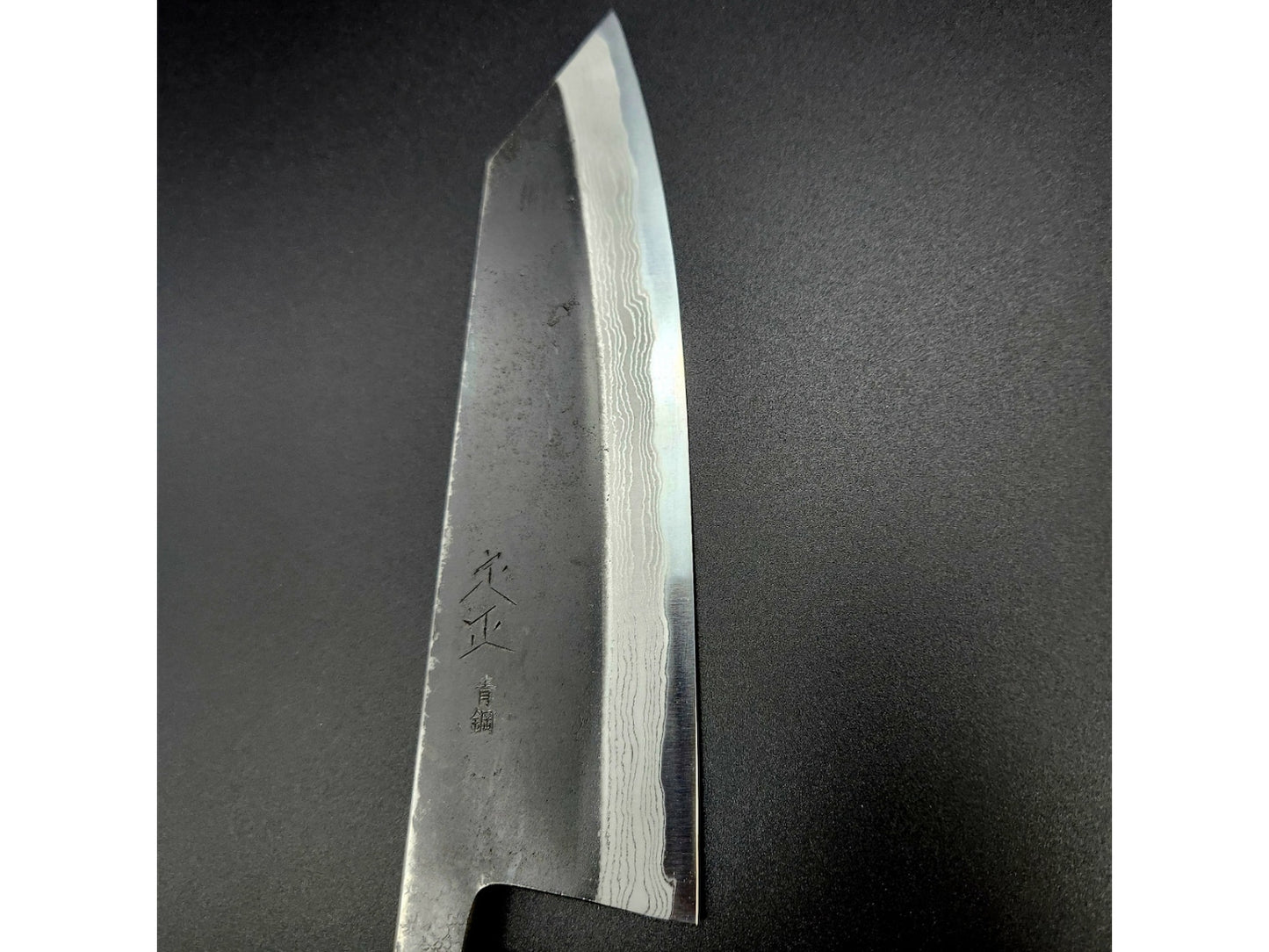 Sadamasa Damascus Aogami #2 Kurouchi Santoku 165mm