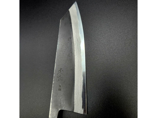 Sadamasa Damascus Aogami #2 Kurouchi Kiritsuke Santoku 165mm