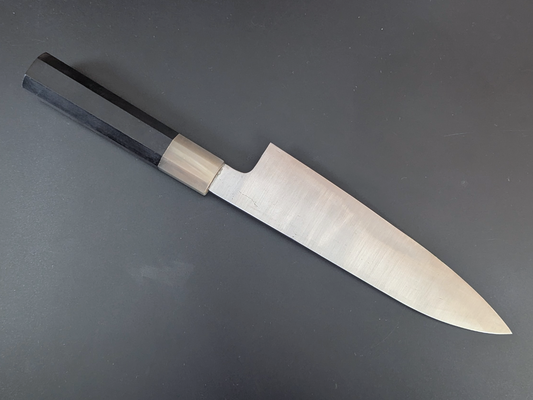 [Oferta especial] Cuchillo Santoku mediano Tamahagane Sukenaga Yamamoto de 180 mm con mango de palisandro