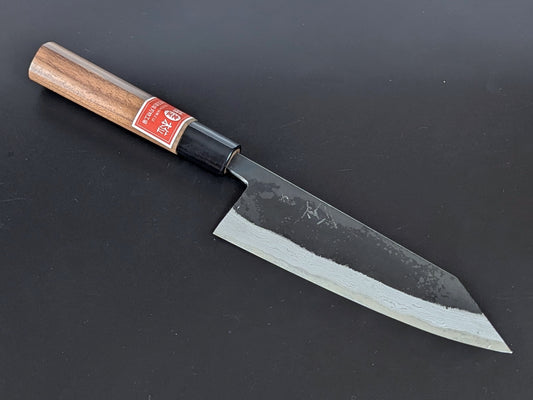 Sadamasa Damascus Aogami #2 Kurouchi Kiritsuke Santoku 165mm