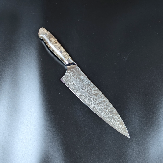 Enkyu SG2 Gyuto 210mm Quince Burl Wood Handle with Bolster