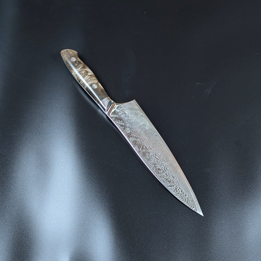 Enkyu SG2 Gyuto 210mm Quince Burl Wood Handle with Bolster