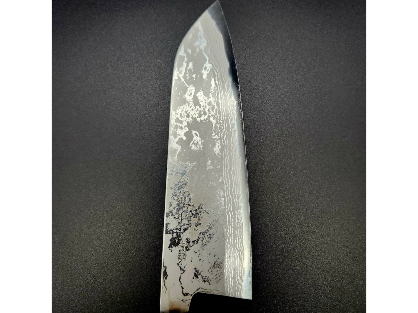 Sadamasa Damascus Aogami #2 Migaki Santoku 165mm