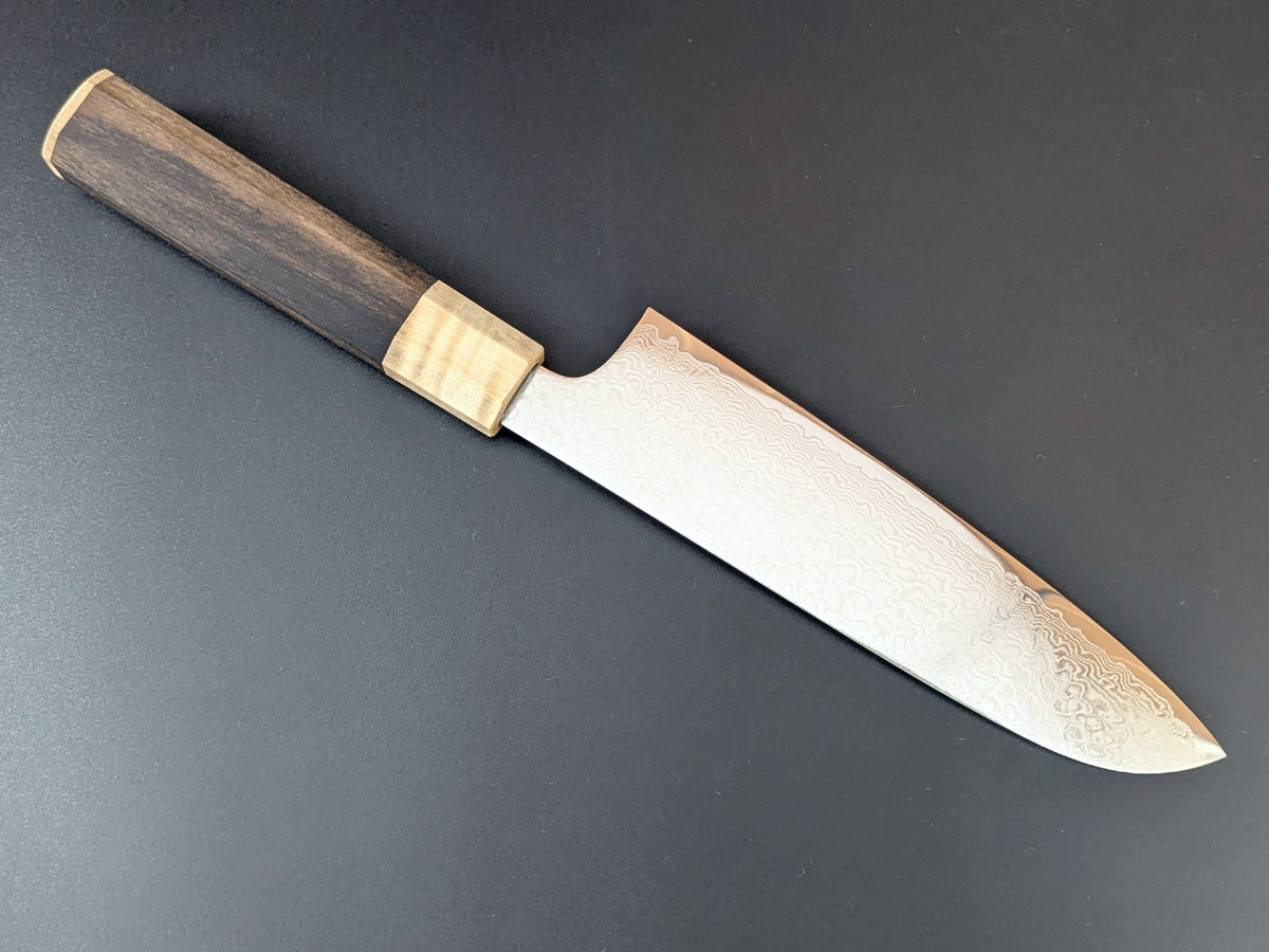 Yoshihiro ZA18 Damascus Santoku 180mm Premium Wood Sheath