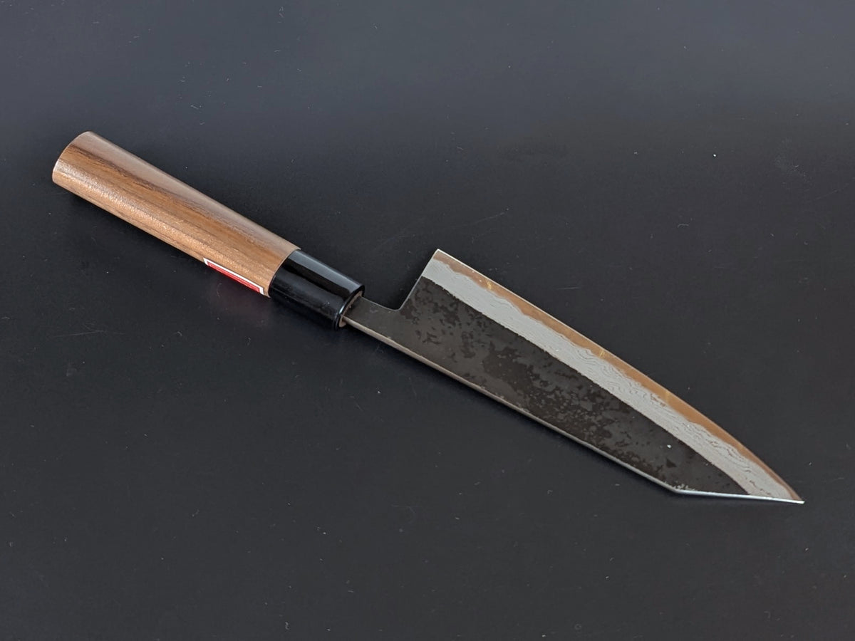 Sadamasa Damascus Aogami #2 Kurouchi Kiritsuke Santoku 165mm
