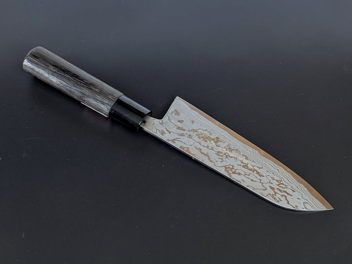 Sadamasa Damascus Aogami #2 Migaki Santoku 165mm