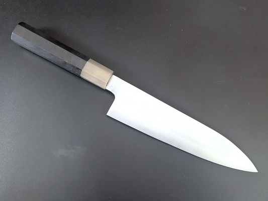 [Oferta especial] Cuchillo Santoku mediano Tamahagane Sukenaga Yamamoto de 180 mm con mango de palisandro