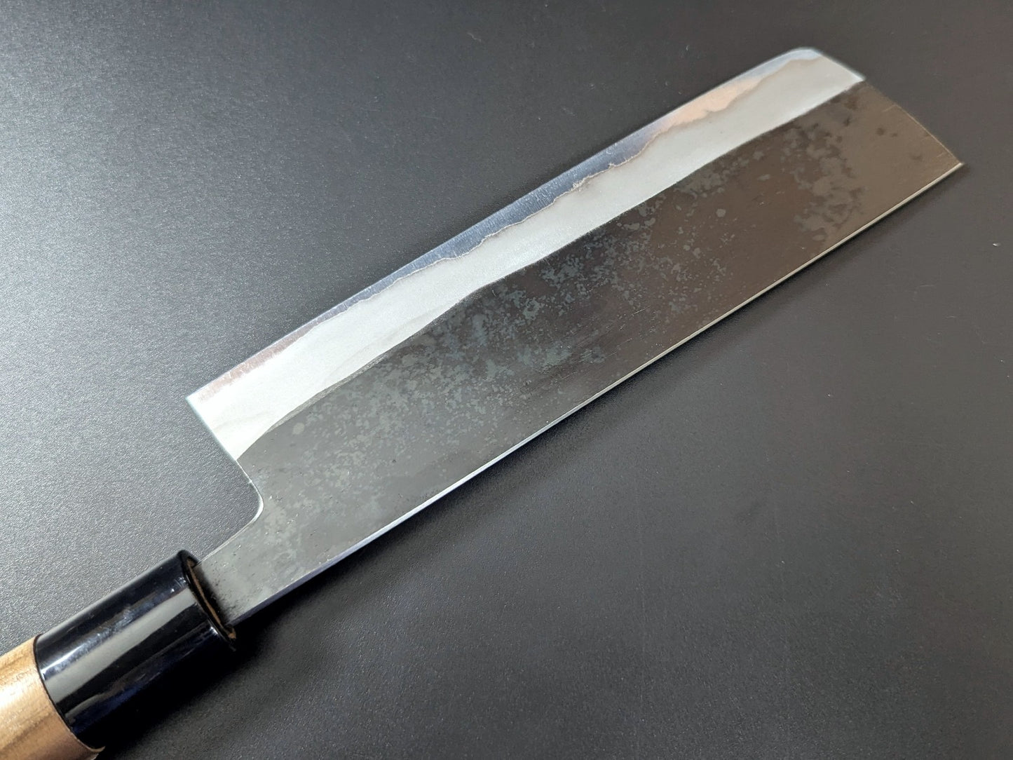 Sadamasa Stainless Clad Aogami #2 Kurouchi Nakiri 165mm